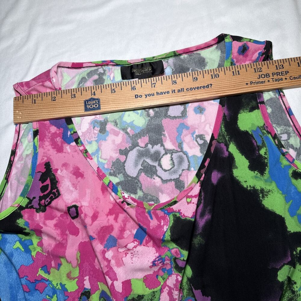 Twiggy London Colorful Maxi Dress Drawstring Waist Sleeveless Stretch Size S EUC - Picture 3 of 13
